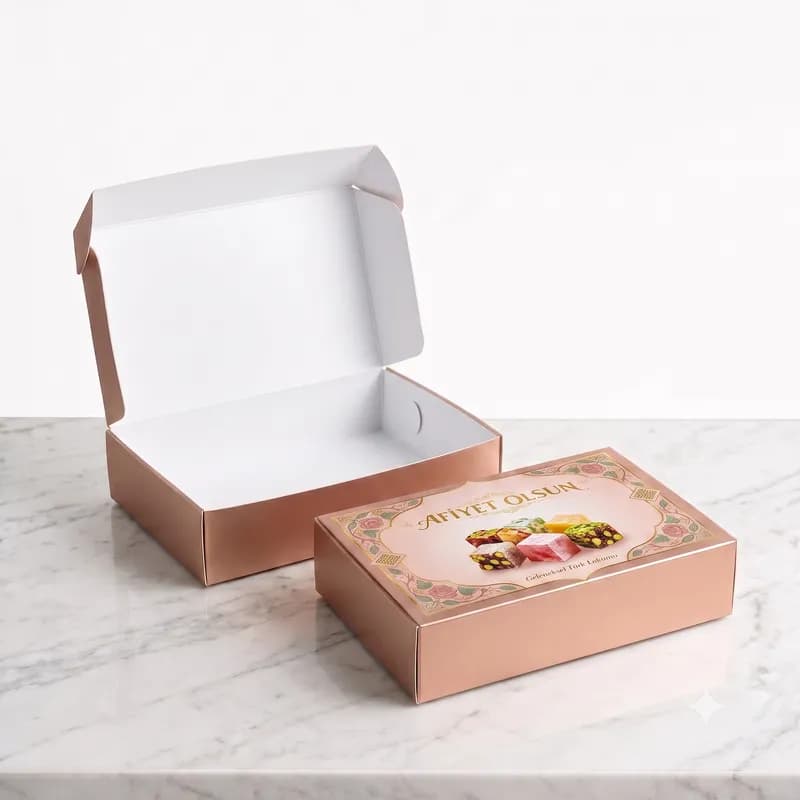 500 gr Lokum Kutusu - açık ve kapalı