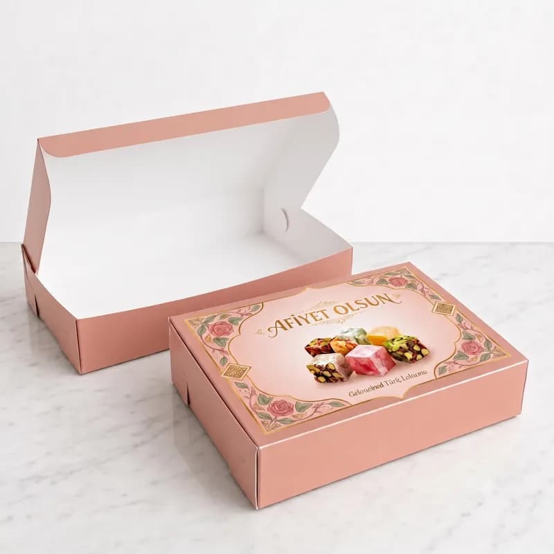 1000 gr Lokum Kutusu - açık ve kapalı