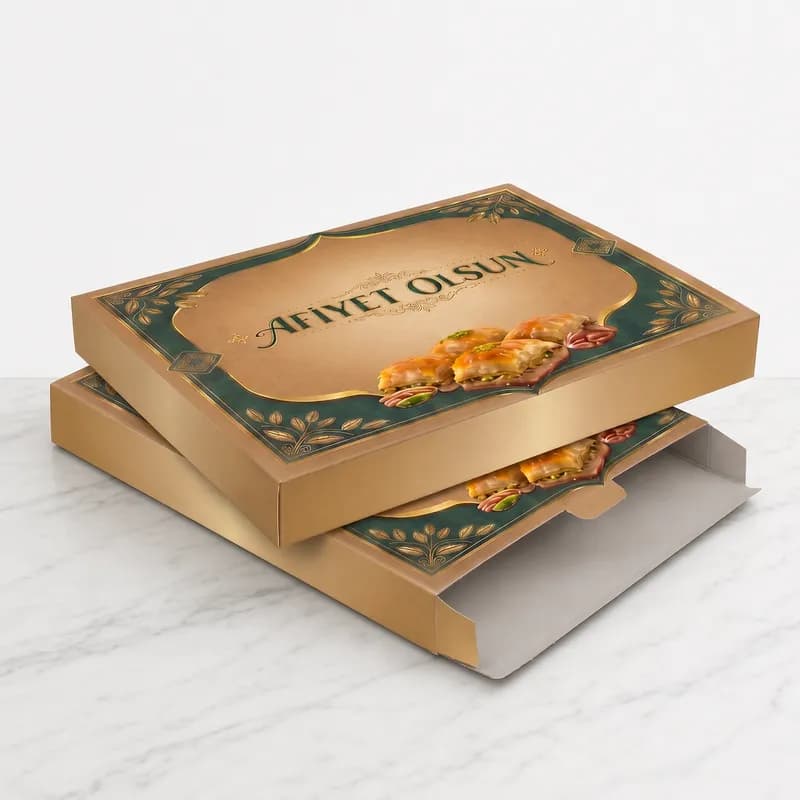 800 gr Tepsi Baklava Kutusu - açık ve kapalı